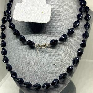 Vintage Sarah Coventry Unique Black Beaded Strand Necklace